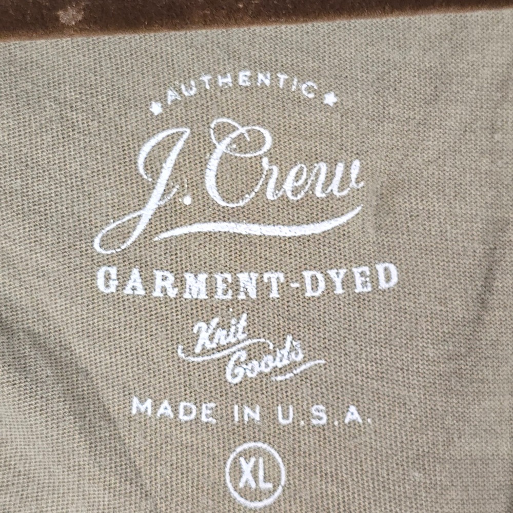 J.Crew Garment-Dyed Cotton Pocket Tank Top Olive Green F1431 Made in USA XL - Picture 7 of 10